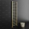 Arezzo 1600 x 500mm Brushed Brass Straight Heated Towel Rail -Cheap Bathroom Heating Store RDBBT165 n p