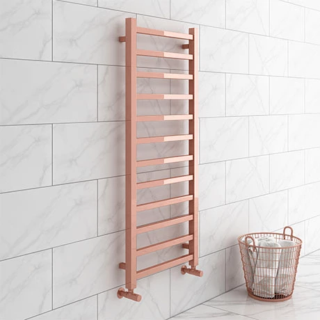 Brooklyn Square 1200 x 500mm Rose Gold Heated Towel Rail 3 Brooklyn Square 1200 x 500mm Rose Gold Heated Towel Rail