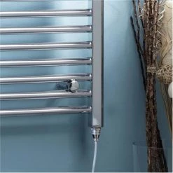 Diamond Electric Heated Towel Rail (500mm x 800mm) -Cheap Bathroom Heating Store Straight Electric Towel Rail 22mm d1 375