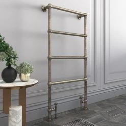 Bloomsbury Old English Brass 498 x 1194mm Floor Mounted Towel Rail