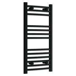 Toreno Black Curved W400 x H800mm Heated Towel Rail