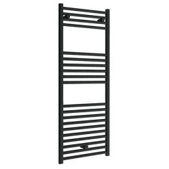 Toreno Black W600 x H1200mm Heated Towel Rail - Straight