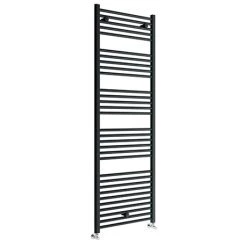 Toreno Black W600 x H1800mm Heated Towel Rail - Straight