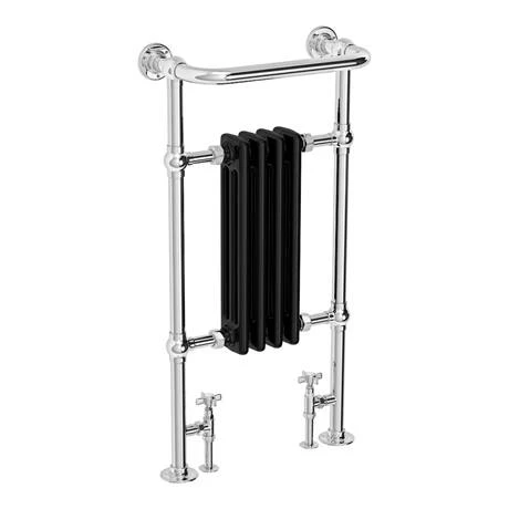 Westport Traditional 963 x 493mm Black Heated Towel Rail Radiator 4 Westport Traditional 963 x 493mm Black Heated Towel Rail Radiator - Image 2