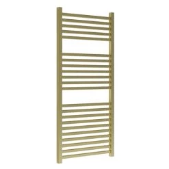 Venice Cubo Heated Towel Rail - Brushed Brass (1110 x 500mm)