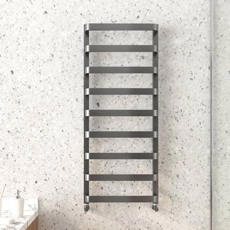 Venice Brushed Black Nickel Designer Heated Towel Rail (500 x 1200mm) 4 Venice Brushed Black Nickel Designer Heated Towel Rail (500 x 1200mm) - Image 2