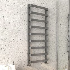 Venice Brushed Black Nickel Designer Heated Towel Rail (500 x 1200mm)