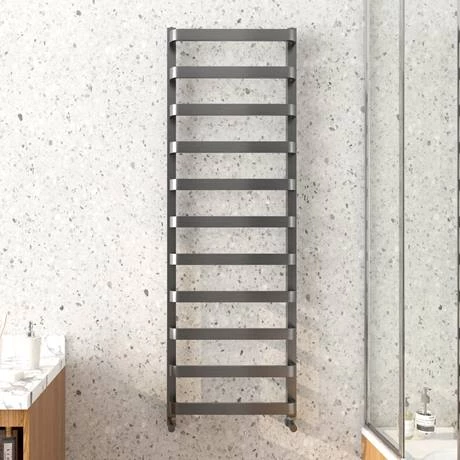 Venice Brushed Black Nickel Designer Heated Towel Rail (500 x 1500mm) 4 Venice Brushed Black Nickel Designer Heated Towel Rail (500 x 1500mm) - Image 2