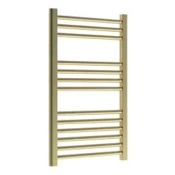 Venice Giro Heated Towel Rail - Brushed Brass (800 x 500mm)