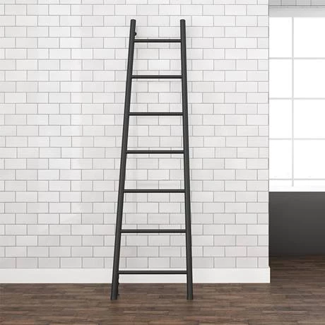 Venice Matt Black Leaning Ladder 1800 x 500mm Heated Towel Rail 4 Venice Matt Black Leaning Ladder 1800 x 500mm Heated Towel Rail - Image 2