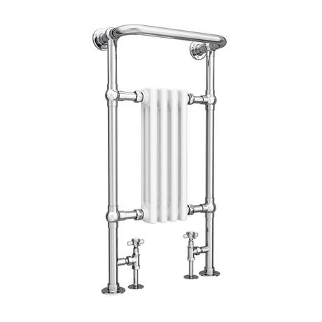 Traditional Mayfair Heated Towel Rail with Pair of Angled Crosshead Radiator Valves 5 Traditional Mayfair Heated Towel Rail with Pair of Angled Crosshead Radiator Valves - Image 3