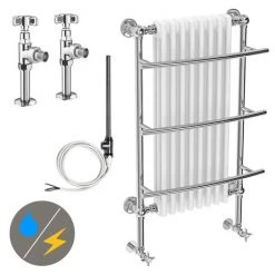 Yale Traditional Wall Hung Towel Rail Radiator (inc. Valves + Electric Heating Kit)