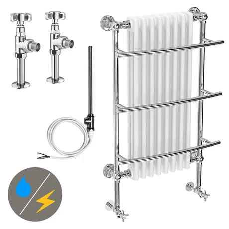 Yale Traditional Wall Hung Towel Rail Radiator (inc. Valves + Electric Heating Kit) 3 Yale Traditional Wall Hung Towel Rail Radiator (inc. Valves + Electric Heating Kit)